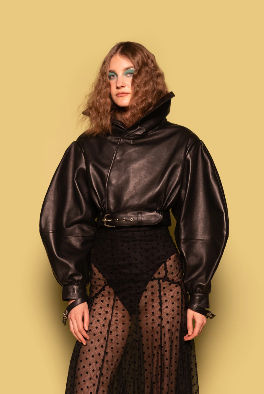 THE BUBBLE LEATHER BIKER