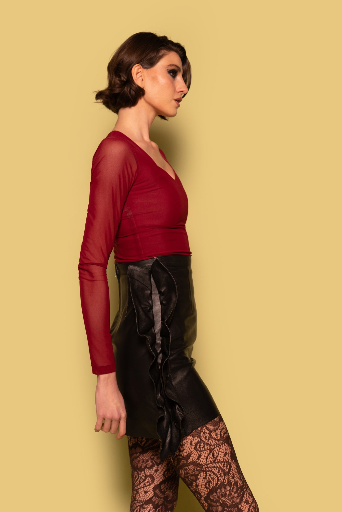 THE OLYMPIA LEATHER SKIRT